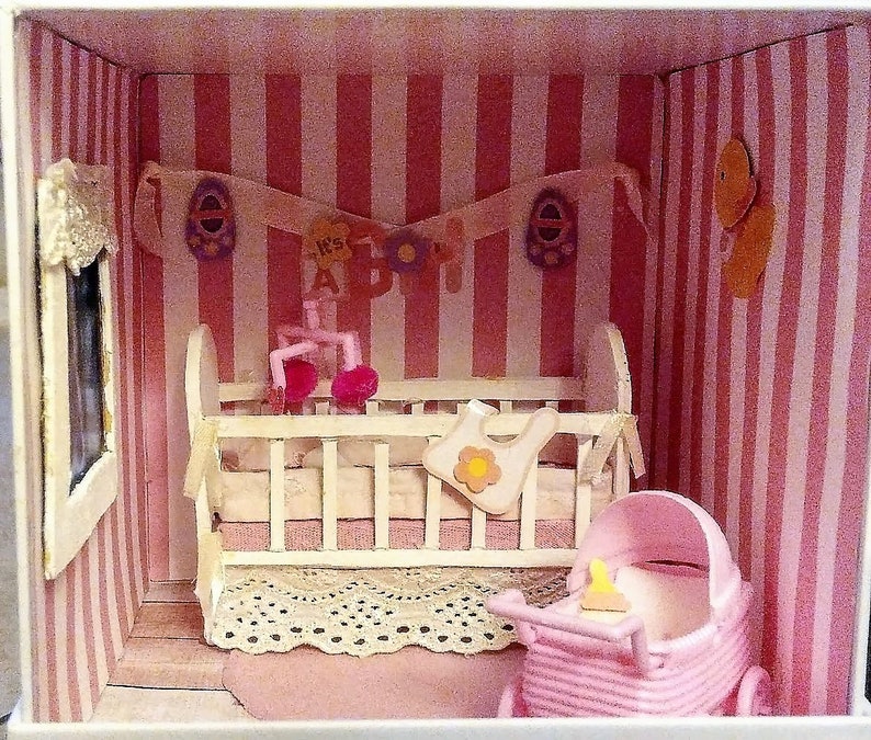 Miniature Shoebox Baby Girl Nursery