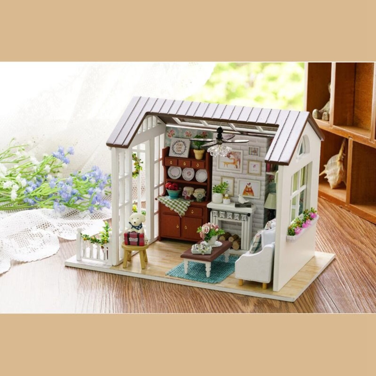 Miniature Dollhouse Furnished Doll House Kit With Furniture Etsy