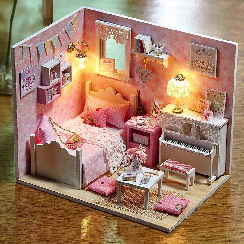 Miniature Dollhouse Furnished Doll House Sunshine Princess Kit Etsy