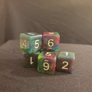 80&#39;s Baby Round Edge Numbered Dice Set 6 Piece
