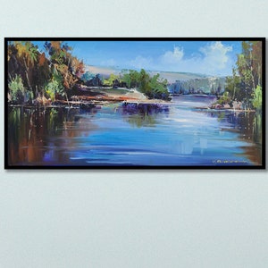 Long Lake Ölgemälde Auf Leinwand: 3D Impressionismus Kunst