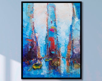 New York Oil Painting On Canvas 32"x24" /80x60 cm ,USA,New York Streets ,USA,Wall decoration for home,City painting,Modern Art decoration.