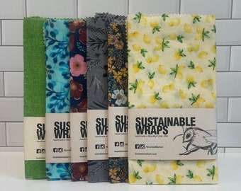 XL Beeswax Wrap – Reusable Food Storage, Plastic Wrap Alternative, Eco Kitchen Gift, Handmade USA