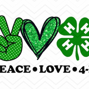 Peace Love 4-H Sublimation Design JPEG