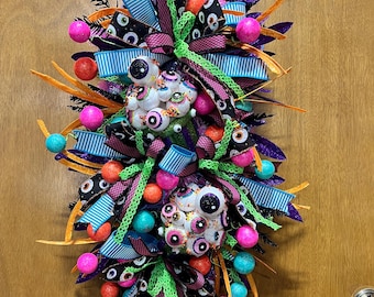 Halloween swag, pastel Halloween, eye ball decor