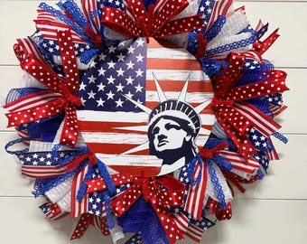 Corona patriótica, decoración de EE. UU., decoración de la Estatua de la Libertad, diseño del 4 de julio