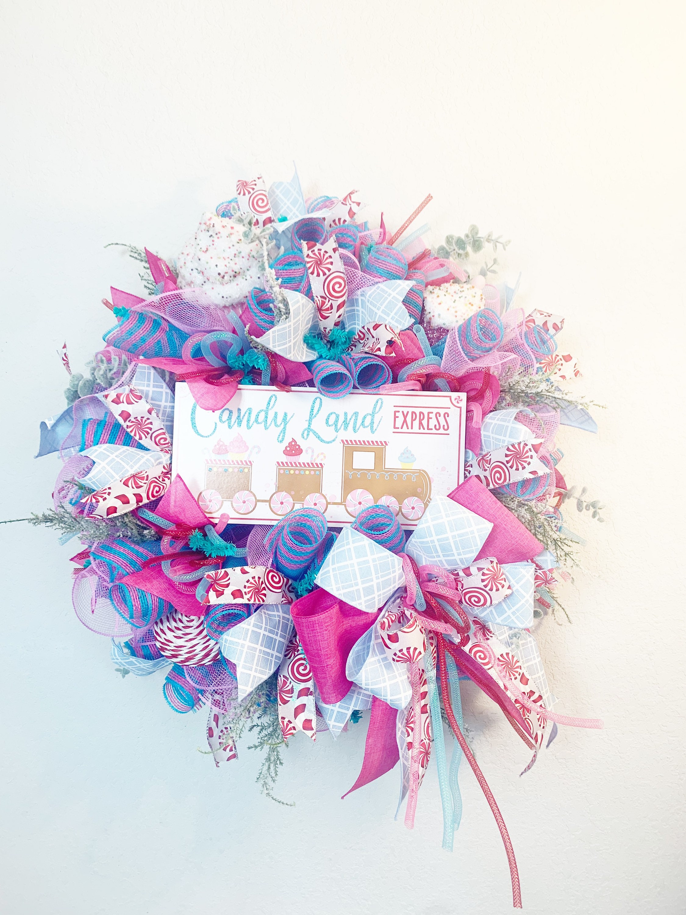 Candy themed Christmas wreath non traditional Christmas Etsy