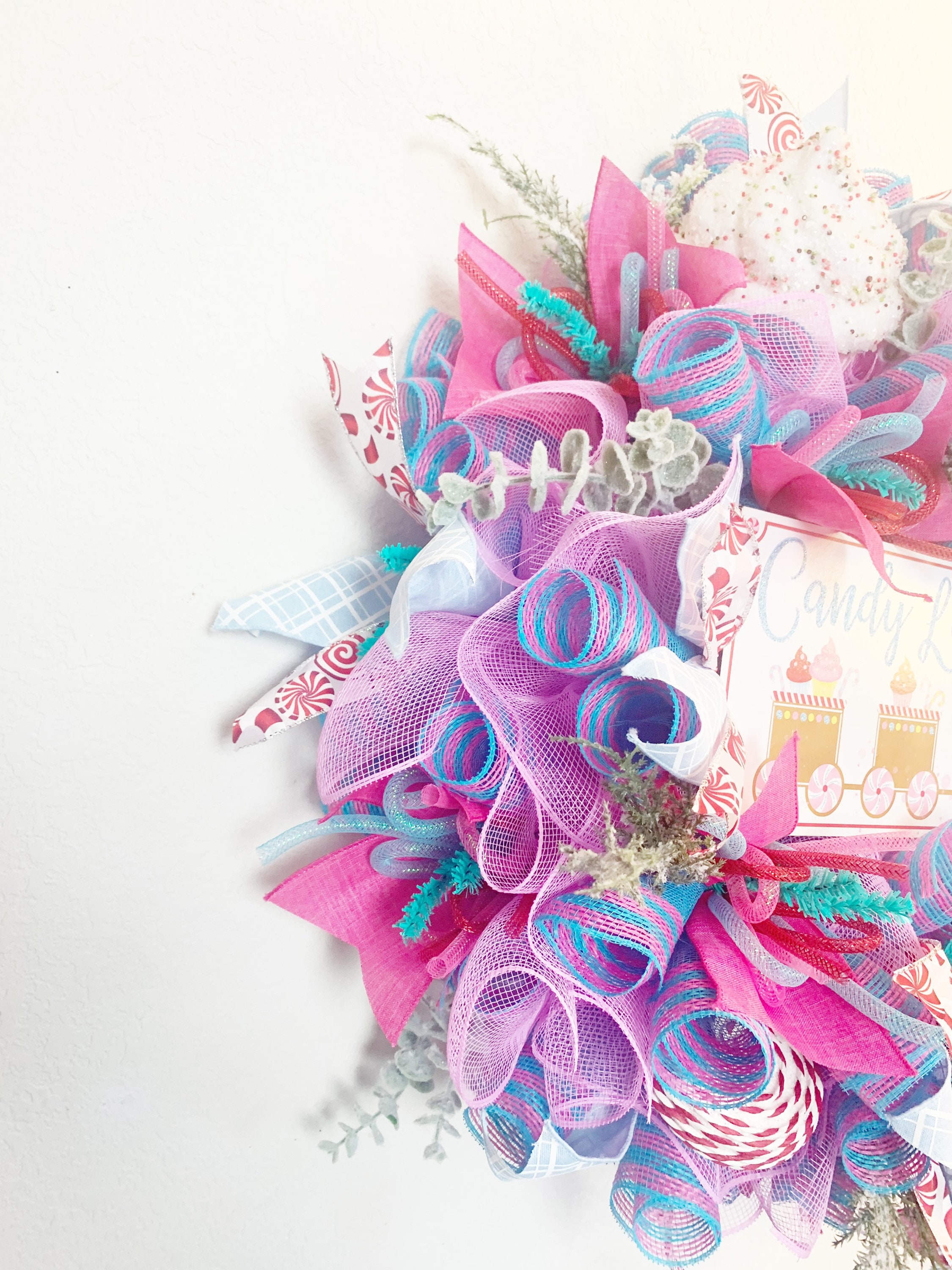 Candy themed Christmas wreath non traditional Christmas Etsy