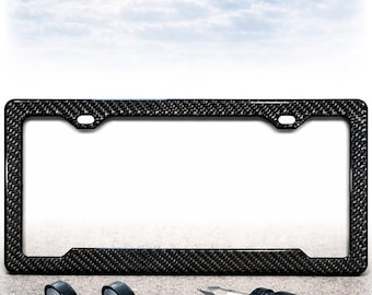 Carbon Fiber License Plate Frame – Install Kit Included – Top or Bottom Tag Fitment