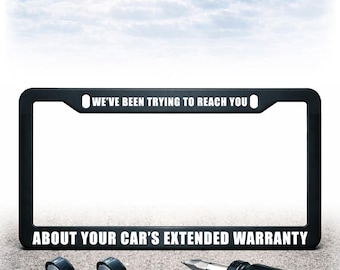 Funny License Plate Frame - Install Kit Included - Plastic, Metal, or Carbon Fiber - UV Printed Text - Extended Warranty