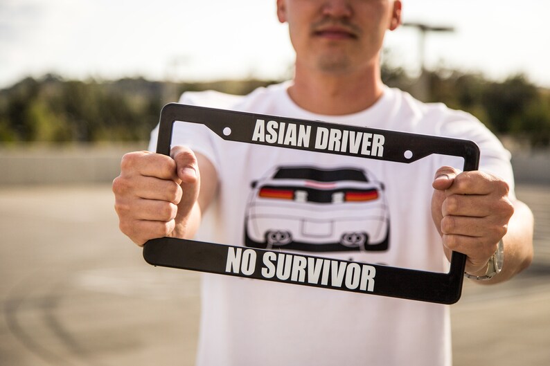 ASIAN DRIVER License Plate Frame Meme Inspired Black Etsy
