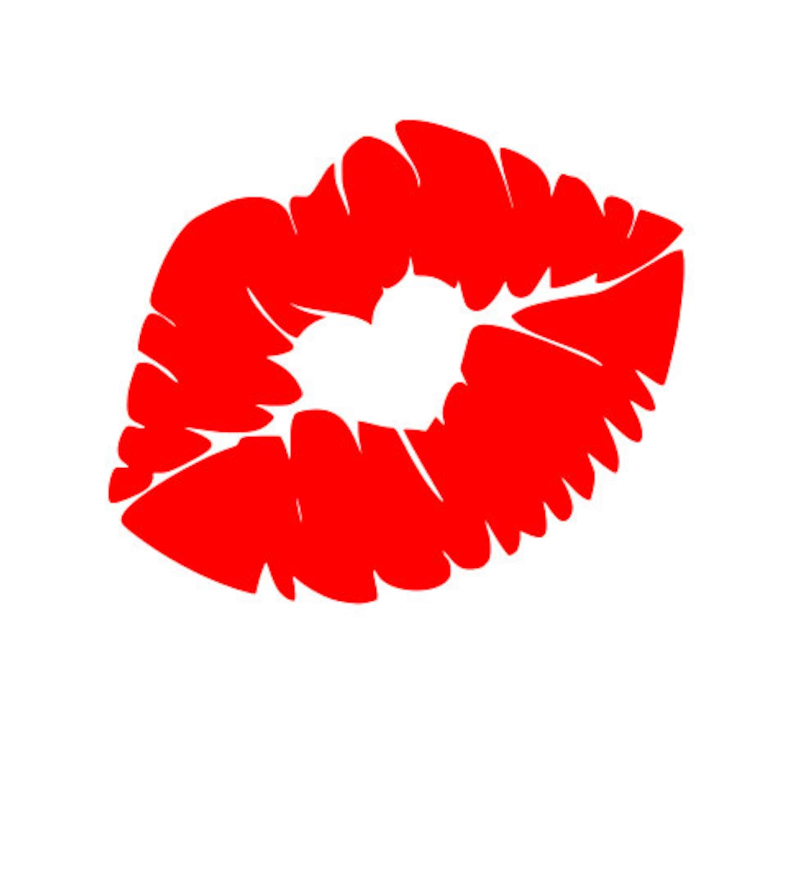 Lips Heart SVG Cut File Etsy