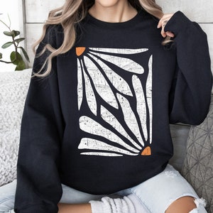 Boho Floral Sweatshirt, Women&#39;s Floral Sweatshirt, Boho Style Flower Shirt, Retro Gift Sweatshirt, Nature Lover Forest Sweatshirt