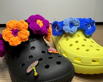 Crochet Croc Strap Charm Puff Flower Pattern | DIGITAL PATTERN ONLY | Croc Jibbitz and Accessories