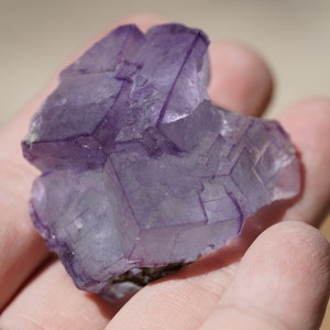 Purple-Blue Fluorite Cluster, Translucent Cubic Steps!! Yaogangxian Mine! 77.5g