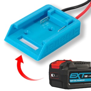 Battery Adapter for Erbauer / Evolution EXT 18V Li-Ion Connector Panel Mount with Silicone Cable