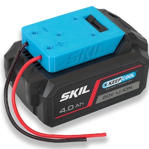 Battery Adapter for Skil 20V Li-Ion Connector Panel Mount with Silicone Cable
