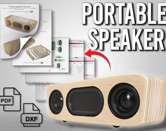 Lasergesneden draagbare Bluetooth-luidspreker: plattegronden, bedradingsschema (pdf, dxf)