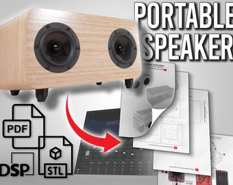 Portable Bluetooth Speaker (with DSP!) - Plans, Wiring Diagram, 3D print file (PDF, STL)