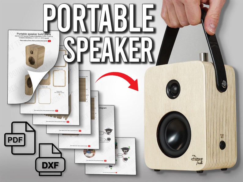 Laser Cut Portable 30W Bluetooth Speaker Plans, Wiring Diagram PDF, DXF ...