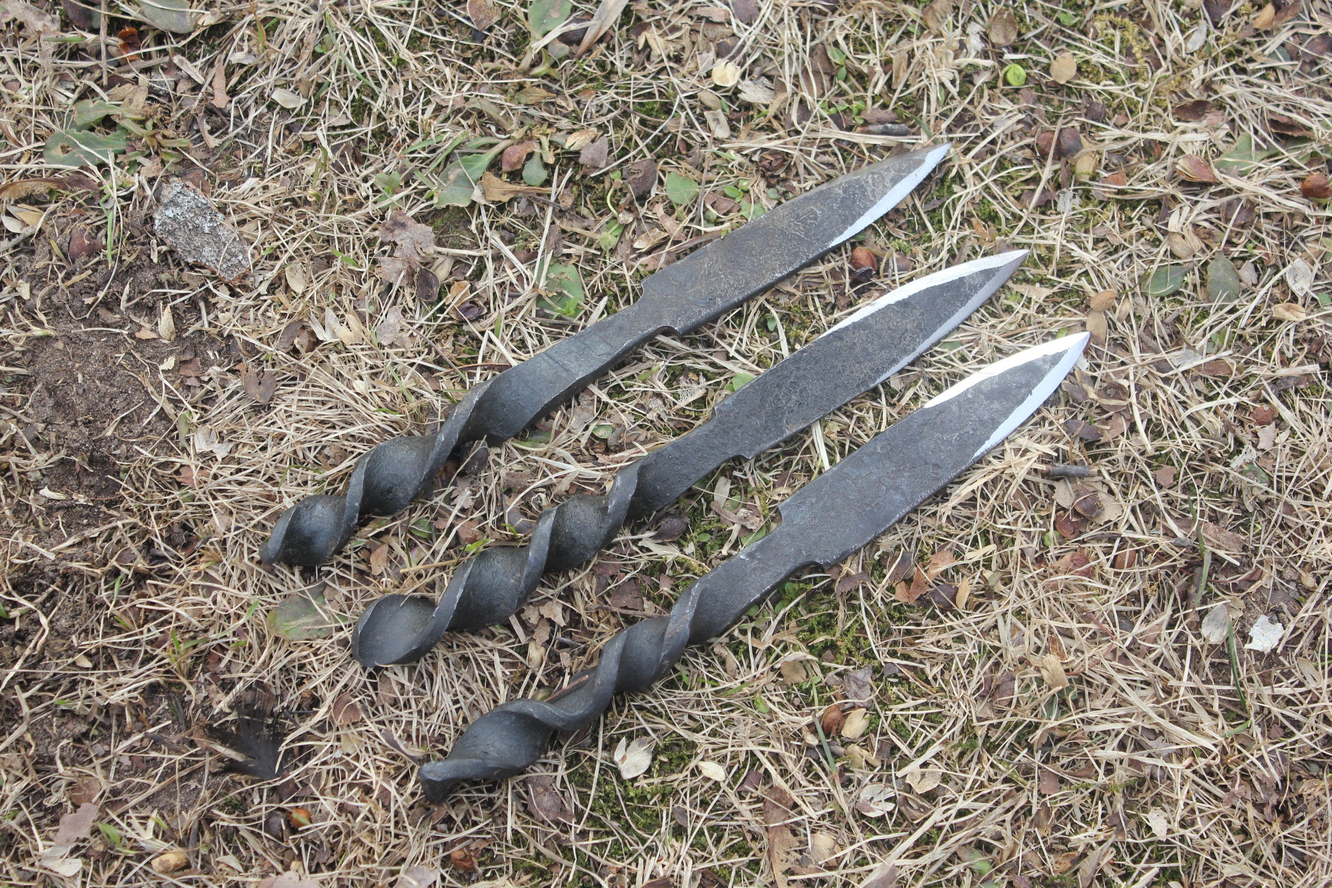 Hand Rebar Throwing KnivesSet of 3 with a Twisted Etsy