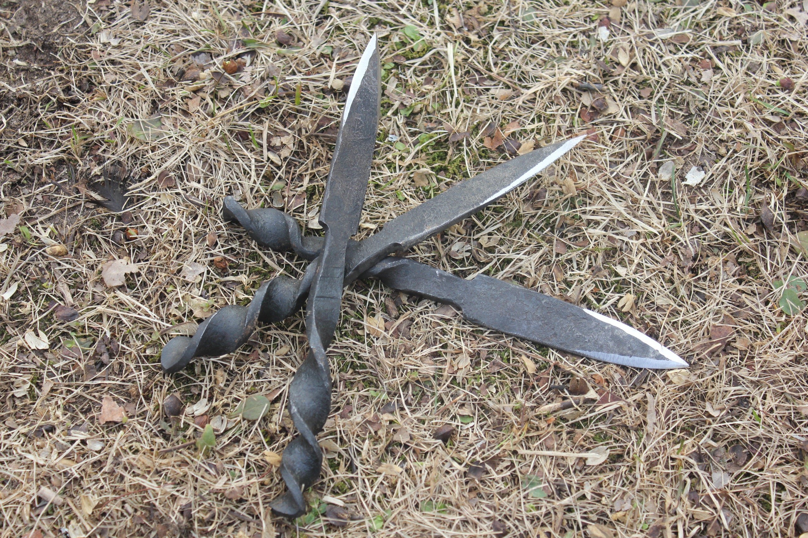 Hand Rebar Throwing KnivesSet of 3 with a Twisted Etsy
