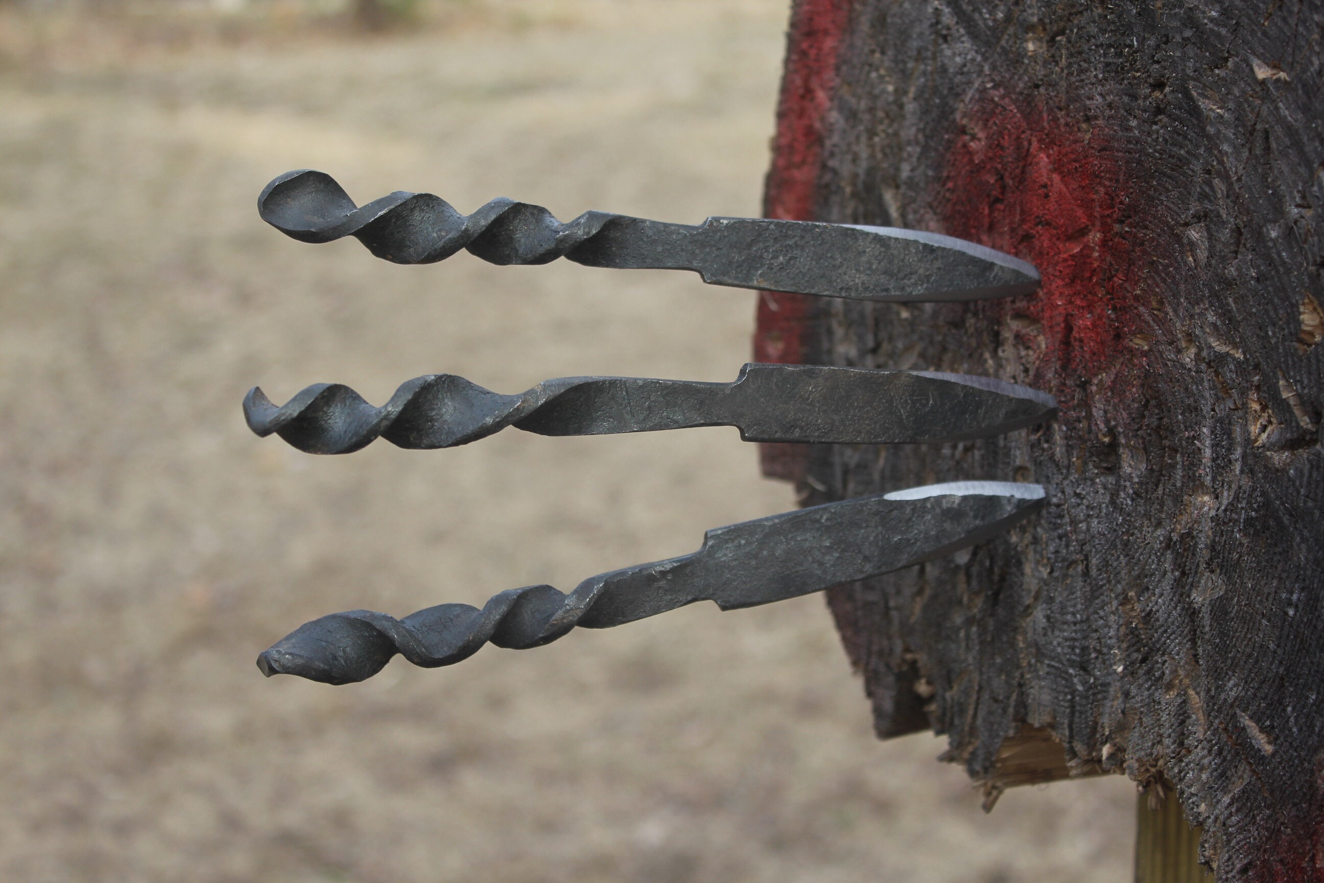 Hand Rebar Throwing KnivesSet of 3 with a Twisted Etsy
