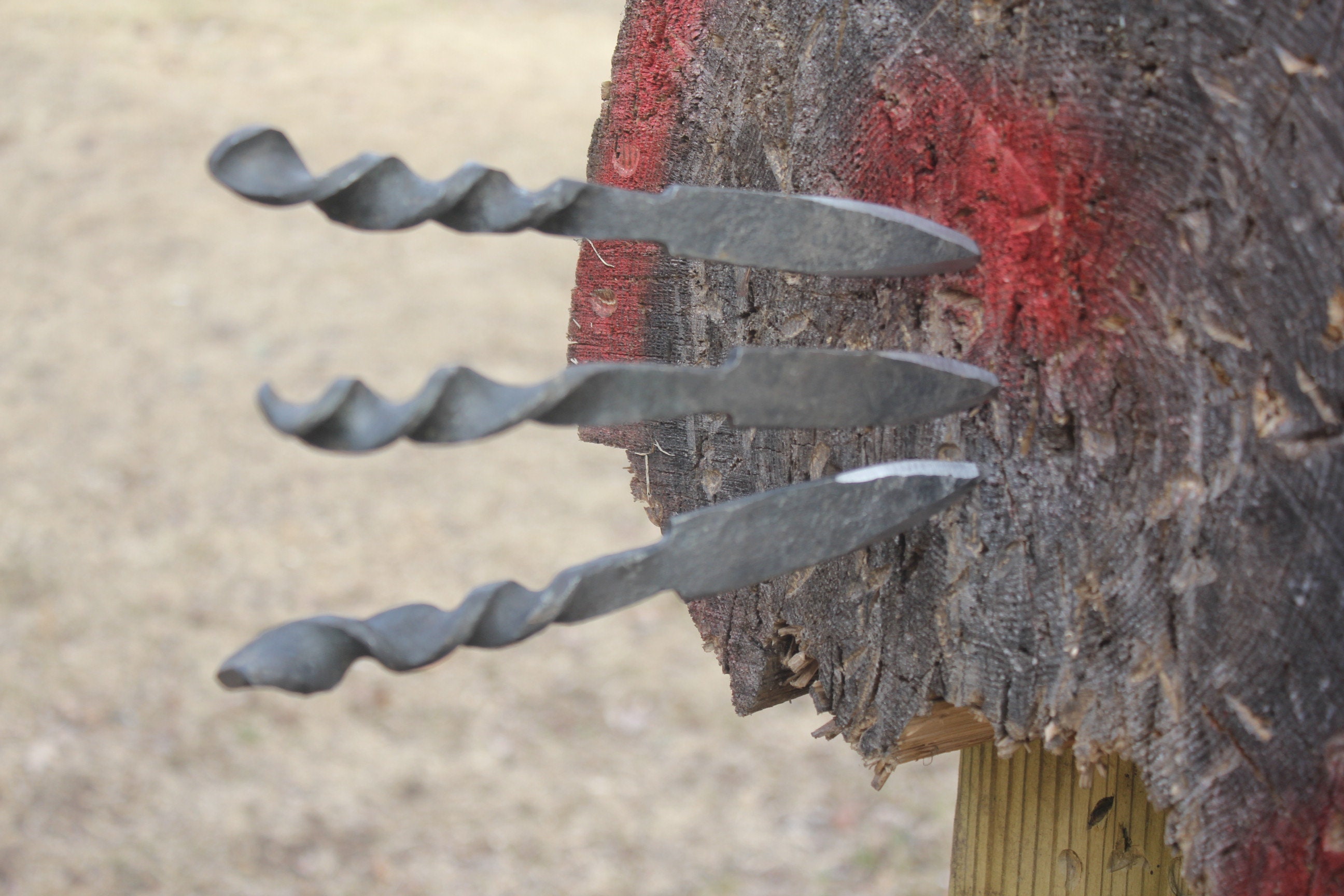 Hand Rebar Throwing KnivesSet of 3 with a Twisted Etsy