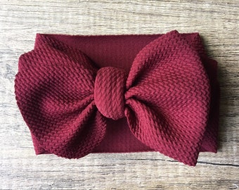 maroon baby bow
