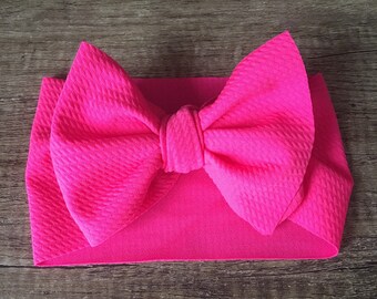 big pink bow headband