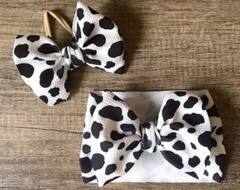 cow print headband for baby girl