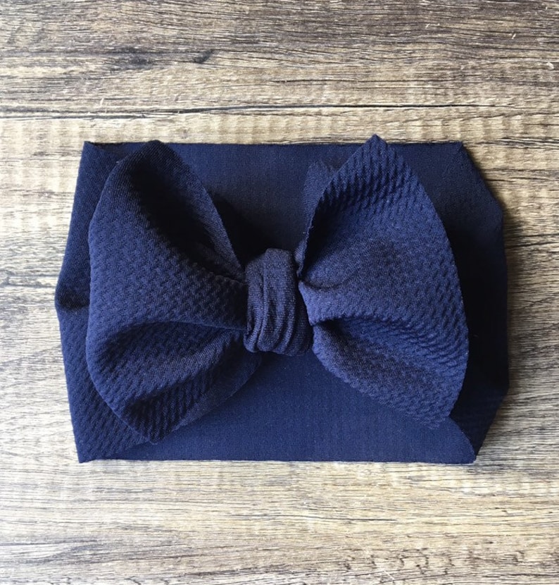 Navy blue headwrap Navy head wrap Baby headband Baby stretch wrap Baby head wrap