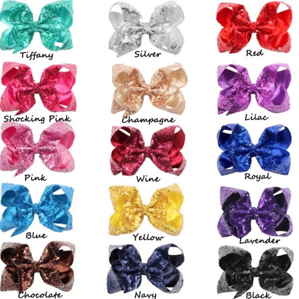 Sequin Bow on Clip, Sparkly Bow on Clip, 4” Bow on Clip, Baby Bows, Sparkly Bows, Sparkly Sequins Bows, Bling Bows