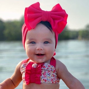 Double Bow Headband, Big Bow Baby Headband, Baby headband, Big Bow Headband, Double Stack Bow