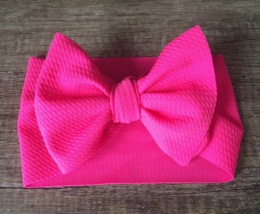 Flamingo Pink Headwrap, Baby head wrap, Baby headband, Hot Pink head …
