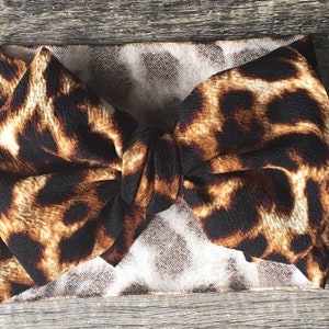 Leopard Headwrap, Baby head wrap, Baby headband, Leopard Bow, Headwrap, Leopard headband, Baby stretch wrap, Big Baby Bow, Big Bow, Headband