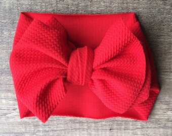 Red headwrap, Baby head wrap, Baby headband, Red head wrap, Baby stretch wrap