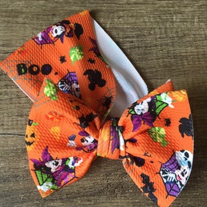 Halloween Headwrap, Halloween Bow on nylon, Boo head wrap, Baby headband, Fall Bow, Fall Headband, Pumpkin Bow, Halloween Bow