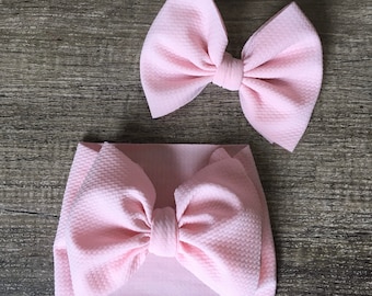 Ballerina Pink Headwrap, Ballerina Pink Bow on Nylon, Baby headband, Big Bow Headwrap, Headband, Baby stretch wrap, Big Baby Bow