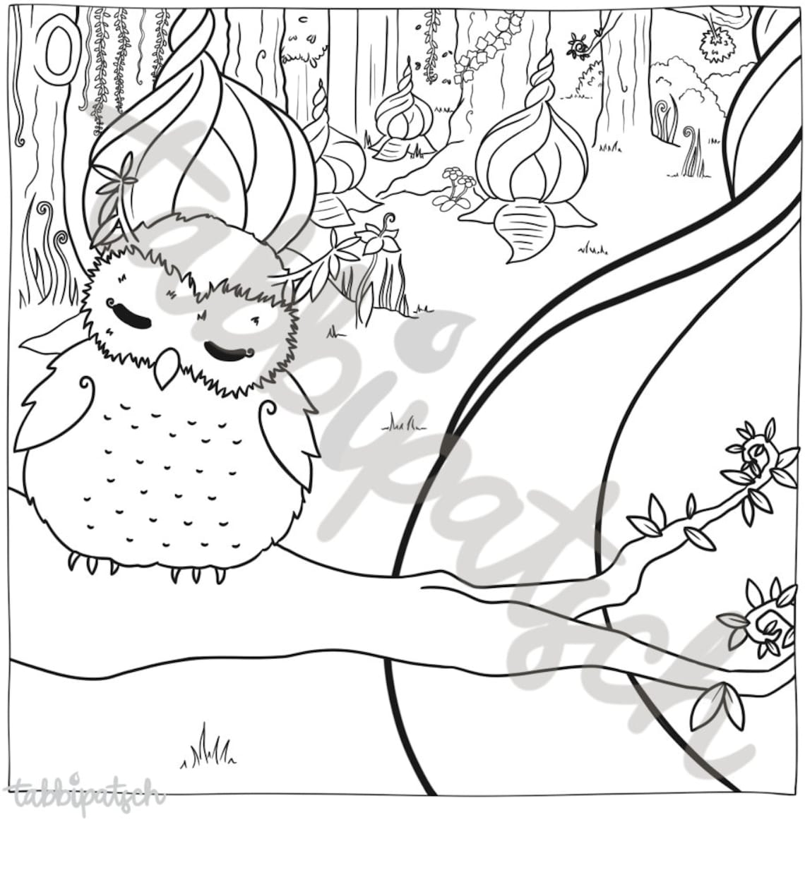 Coloring Picture enchanted Forest as a PDF to - Etsy UK
