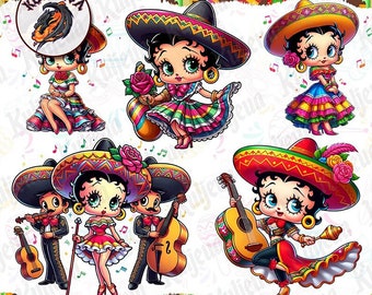 6 Cartoon Princess Cinco De Mayo Png Bundle, Cinco De Mayo Png, Mexican png, Mouse Character Movie Png, Chingona Png, Digital File Download