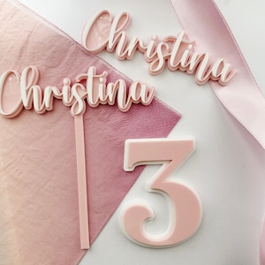 Number Acrylic Cake Charms - Single or Double Layer | Acrylic Cake Toppers