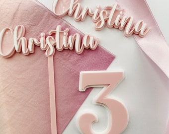 Number Acrylic Cake Charms - Single or Double Layer | Acrylic Cake Toppers