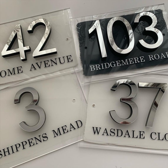 ACRYLIC HOUSE NUMBER Sign Personalised House Number Sign Etsy UK