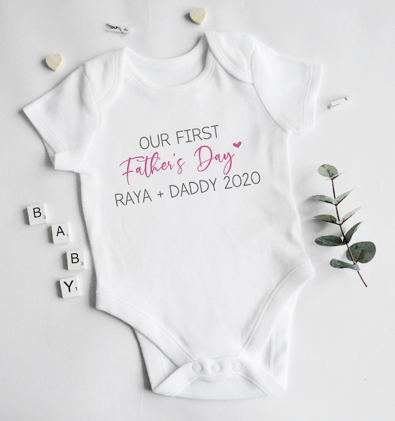 personalised fathers day baby vest