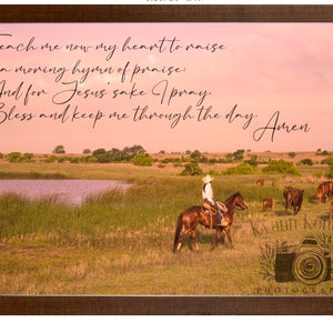 Cowgirl Nursery Prayer Wall Art INSTANT DOWNLOAD, Western Picture, Trendy Digital Photo Landscape,
