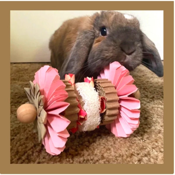 Rabbit Toys for Rabbits Mini Shredder Chew Toy Bun Mom Gift for Rabbit Lover's Gotcha Day Gift Bunny Enrichment House Rabbit Present