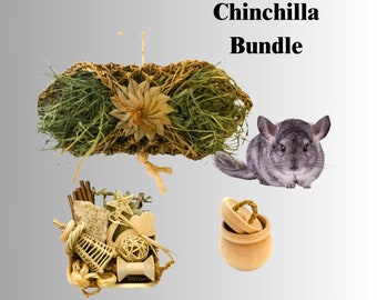 Chinchilla Gift Bundle Toys for Chinchillas Natural Enrichment for Chins