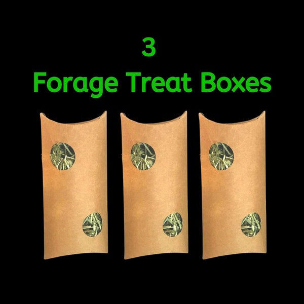 Rabbit Toys, 3 pack Forage Treat Boxes, Guinea Pigs, Chinchillas