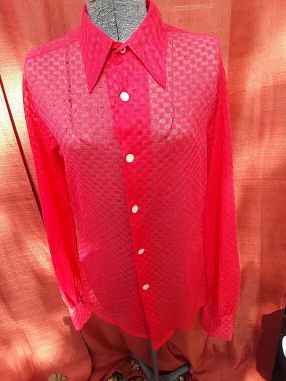 Lovely sheer real red blouse